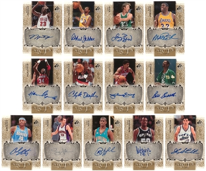 2006-07 Upper Deck SP "Signature Edition Gold" Basketball Signed Cards Near Set (94/97) – Featuring Michael Jordan, Magic Johnson, Bill Russell and Larry Bird